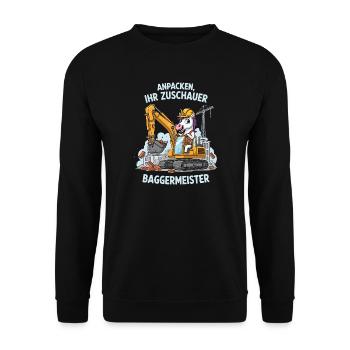 Maître excavatrice licorne - Sweat-shirt Unisexe - noir - Devant - Alina (178cm) & Michal (187cm)