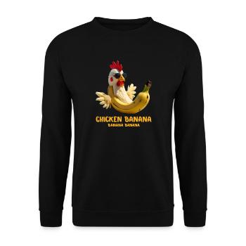 Drôle de poulet banane cadeau pour les amateurs de Brainrot Meme - Sweat-shirt Unisexe - noir - Devant - Alina (178cm) & Michal (187cm)