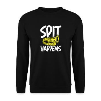 Spit happens tuba instrument - Unisex Pullover - Schwarz - Vorne - Alina (178cm) & Michal (187cm)