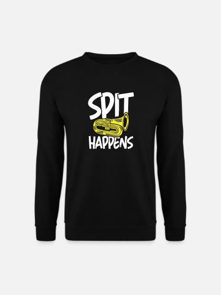 Spit happens tuba instrument - Unisex Pullover - Schwarz