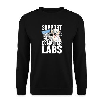 Support computer labs - Unisex Pullover - Schwarz - Vorne - Alina (178cm) & Michal (187cm)