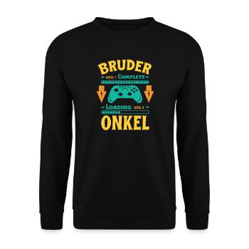 Ich Werde Onkel 2026 Laden Schwangerschaft Geburt - Unisex Pullover - Schwarz - Vorne - Alina (178cm) & Michal (187cm)