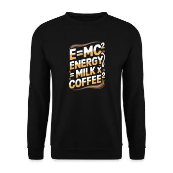 E=MC2 Physics Saying Caffeine Nerd Energy Coffee - Unisex Sweatshirt - black - Front - Alina (178cm) & Michal (187cm)
