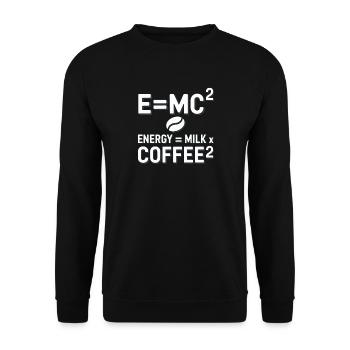 E=MC2 Physics Saying Caffeine Nerd Energy Coffee - Unisex Sweatshirt - black - Front - Alina (178cm) & Michal (187cm)