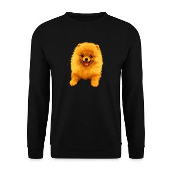 Pomeranian Pomeranian Pom Sweet German Spitz - Unisex Sweatshirt - black - Front - Alina (178cm) & Michal (187cm)