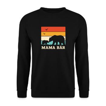 Mama Bear Retro Stripes Vintage Mother and Baby - Unisex Sweatshirt - black - Front - Alina (178cm) & Michal (187cm)