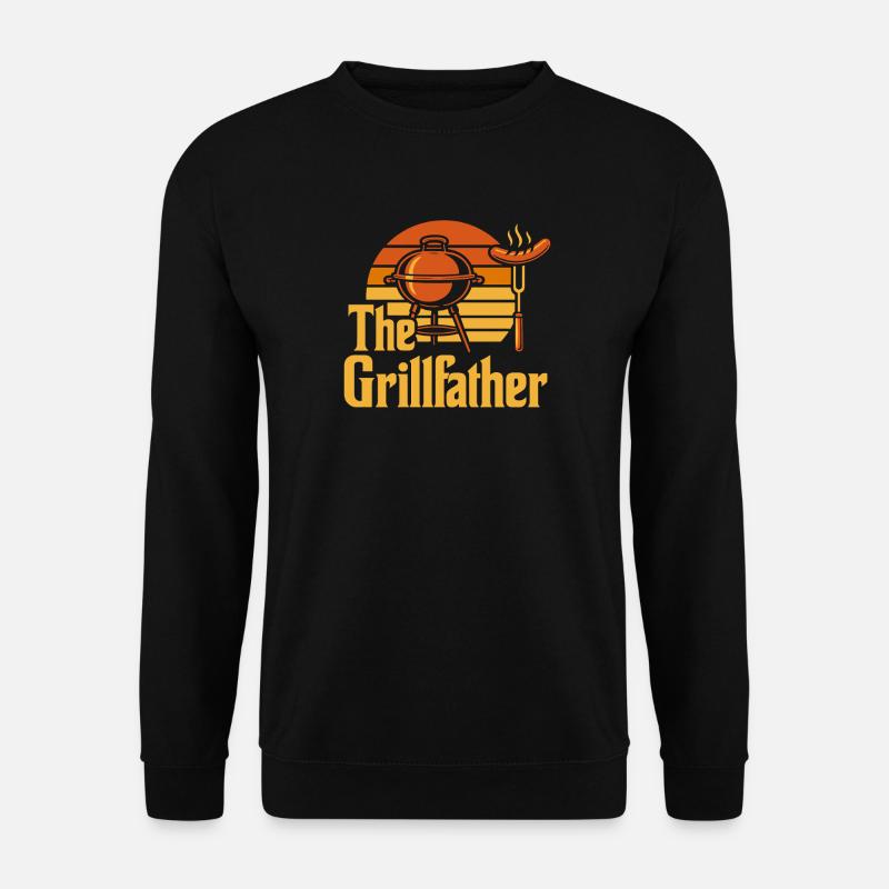 The Grillfather – BBQ Feuer & Fleisch - Unisex Pullover - Schwarz