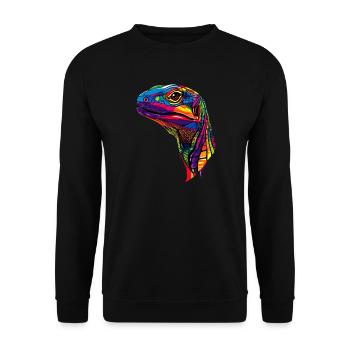 Monitor lizard, reptile, Komodo dragon, banded monitor lizard, lizard - Unisex Sweatshirt - black - Front - Alina (178cm) & Michal (187cm)