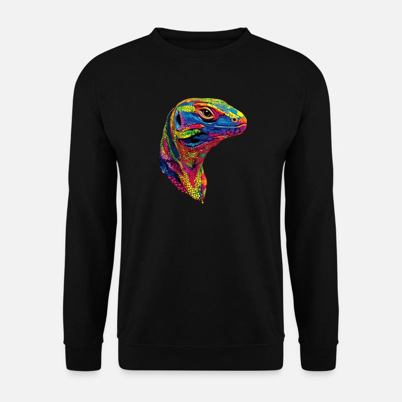 Waran Echse Reptil Komodowaran Bindenwaran Lizard - Unisex Pullover - Schwarz