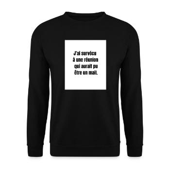 Useless Meeting – Office Humor - Unisex Sweatshirt - black - Front - Alina (178cm) & Michal (187cm)