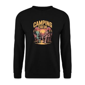 Funny Bigfoot And Alien Camping - Unisex Sweatshirt - black - Front - Alina (178cm) & Michal (187cm)