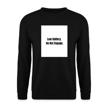 Low Battery – Social Mode Off - Sweat-shirt Unisexe - noir - Devant - Alina (178cm) & Michal (187cm)