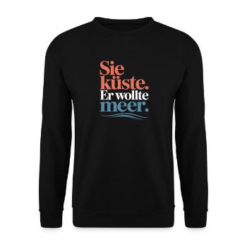 You Coast He Wanted Sea Beach Love Wave Surfer - Unisex Sweatshirt - black - Front - Alina (178cm) & Michal (187cm)