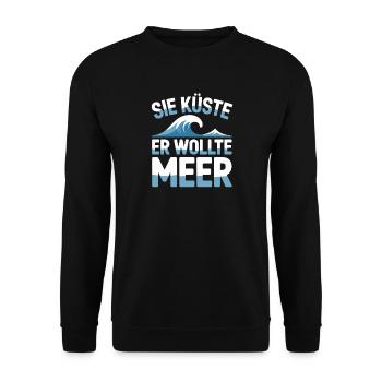 You Coast He Wanted Sea Beach Love Wave Surfer - Unisex Sweatshirt - black - Front - Alina (178cm) & Michal (187cm)