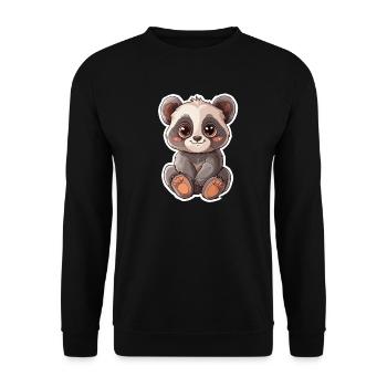 Ours panda mignon - Sweat-shirt Unisexe - noir - Devant - Alina (178cm) & Michal (187cm)