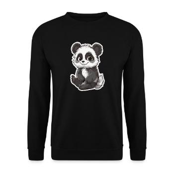 Ours panda mignon - Sweat-shirt Unisexe - noir - Devant - Alina (178cm) & Michal (187cm)