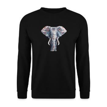 Elephant Proboscis Africa Safari Wilderness Elephant - Unisex Sweatshirt - black - Front - Alina (178cm) & Michal (187cm)
