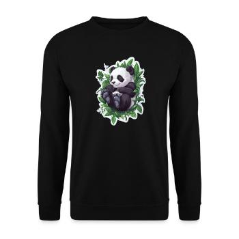 Ours panda mignon - Sweat-shirt Unisexe - noir - Devant - Alina (178cm) & Michal (187cm)
