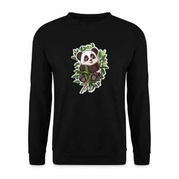 Cute Panda Bear - Unisex Sweatshirt - black - Front - Alina (178cm) & Michal (187cm)