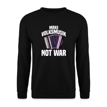 Akkordeon - Make Volksmusik not War - Unisex Pullover - Schwarz - Vorne - Alina (178cm) & Michal (187cm)