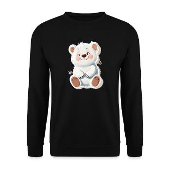 Süßer Bär – Geschenkidee für Wald- & Tierfans - Unisex Pullover - Schwarz - Vorne - Alina (178cm) & Michal (187cm)