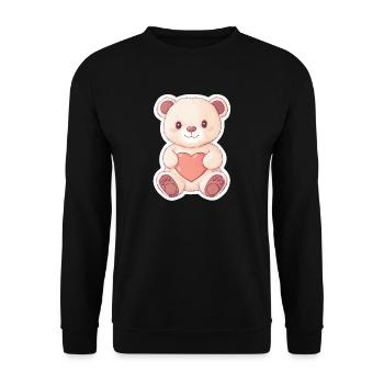 Süßer Bär – Geschenkidee für Wald- & Tierfans - Unisex Pullover - Schwarz - Vorne - Alina (178cm) & Michal (187cm)
