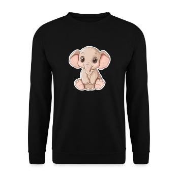 Elefant - Unisex Pullover - Schwarz - Vorne - Alina (178cm) & Michal (187cm)