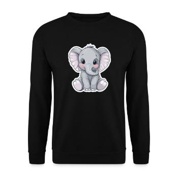 Elefant - Unisex Pullover - Schwarz - Vorne - Alina (178cm) & Michal (187cm)