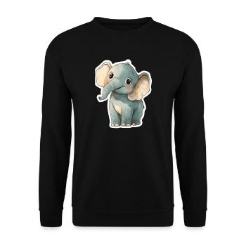 Éléphant mignon – idée cadeau pour les amoureux des animaux - Sweat-shirt Unisexe - noir - Devant - Alina (178cm) & Michal (187cm)