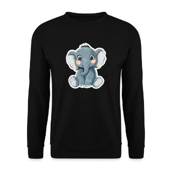 Éléphant mignon – idée cadeau pour les amoureux des animaux - Sweat-shirt Unisexe - noir - Devant - Alina (178cm) & Michal (187cm)