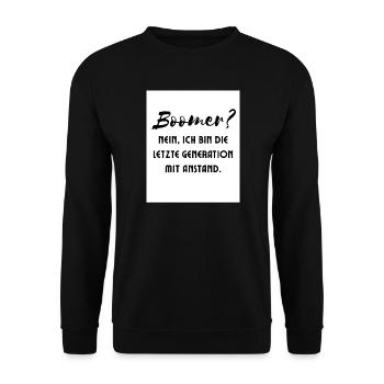 Generation mit Stil Spruch - Unisex Pullover - Schwarz - Vorne - Alina (178cm) & Michal (187cm)