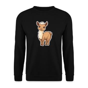 Lama Alpaga Lama Lama Cadeau Animal - Sweat-shirt Unisexe - noir - Devant - Alina (178cm) & Michal (187cm)