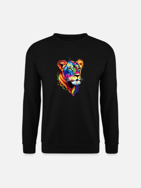 Löwin Lioness Mom Löwe Löwinnen Mama Wilde Löwen - Unisex Pullover - Schwarz