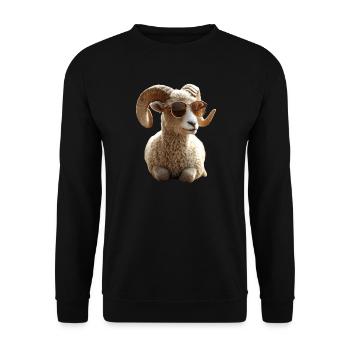Aries mouflon Aries Wild Sheep Male Sheep - Unisex Sweatshirt - black - Front - Alina (178cm) & Michal (187cm)