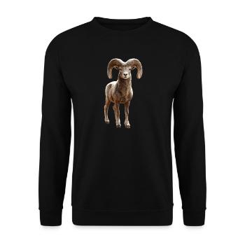 Aries mouflon Aries Wild Sheep Male Sheep - Unisex Sweatshirt - black - Front - Alina (178cm) & Michal (187cm)