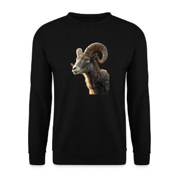 Aries mouflon Aries Wild Sheep Male Sheep - Unisex Sweatshirt - black - Front - Alina (178cm) & Michal (187cm)