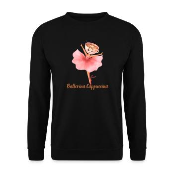 Funny Ballerina Cappuccina Italian Brainrot Meme - Unisex Sweatshirt - black - Front - Alina (178cm) & Michal (187cm)