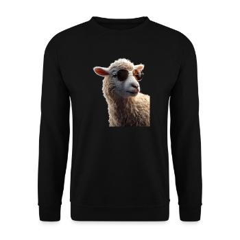Sheep Lamb Sheep Domestic Sheep Shepherd Sweet Sheep - Unisex Sweatshirt - black - Front - Alina (178cm) & Michal (187cm)