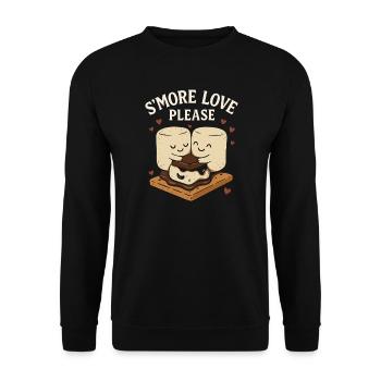 S’more Love Please - Doux amour autour d’un feu de camp - Sweat-shirt Unisexe - noir - Devant - Alina (178cm) & Michal (187cm)