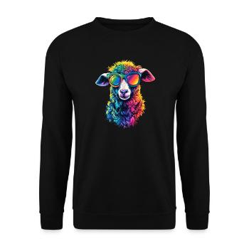 Sheep Lamb Sheep Domestic Sheep Shepherd Sweet Sheep - Unisex Sweatshirt - black - Front - Alina (178cm) & Michal (187cm)