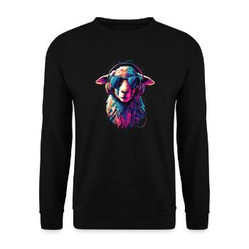 Sheep Lamb Sheep Domestic Sheep Shepherd Sweet Sheep - Unisex Sweatshirt - black - Front - Alina (178cm) & Michal (187cm)