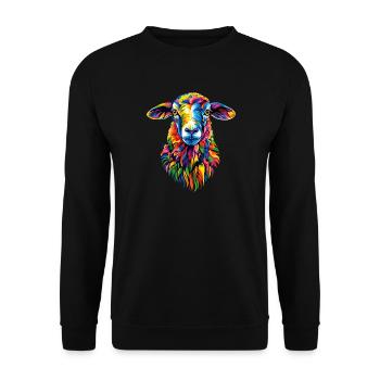 Sheep Lamb Sheep Domestic Sheep Shepherd Sweet Sheep - Unisex Sweatshirt - black - Front - Alina (178cm) & Michal (187cm)