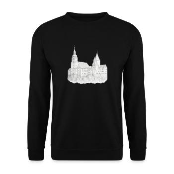 Schwarzenberg Erzgebirge Schloss - Unisex Pullover - Schwarz - Vorne - Alina (178cm) & Michal (187cm)