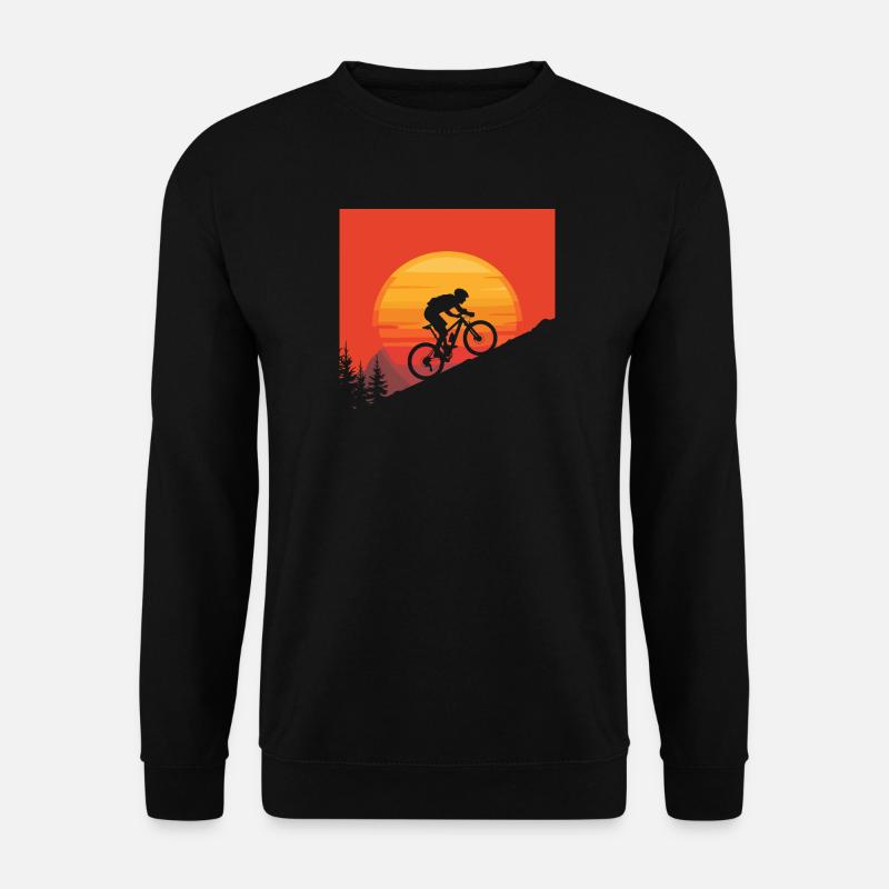 Mountain Biker Sunset Silhouette - Unisex Sweatshirt - black