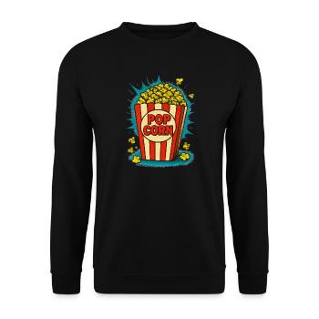 Popcorn - Unisex Pullover - Schwarz - Vorne - Alina (178cm) & Michal (187cm)