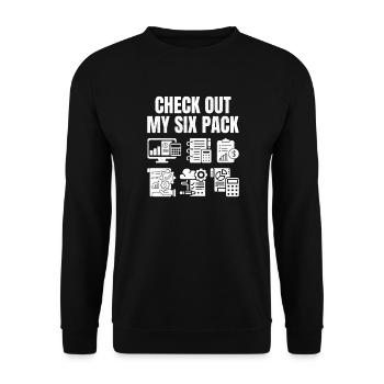 Check out my six Pack - Unisex Sweatshirt - black - Front - Alina (178cm) & Michal (187cm)