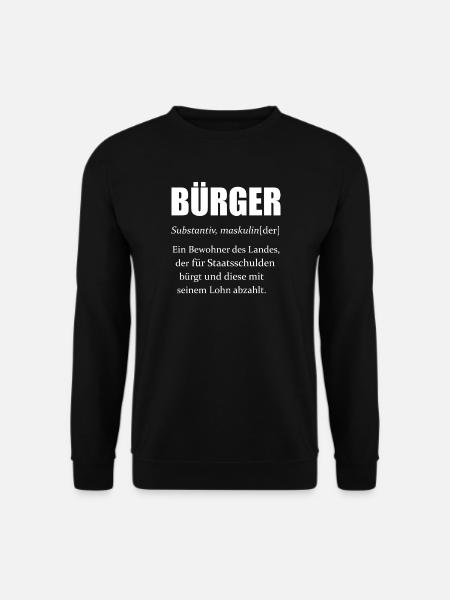 Bürger Definition Staatsschulden Wörterbuch - Unisex Pullover - Schwarz