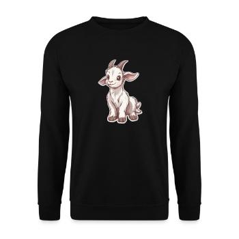 Chèvre - Sweat-shirt Unisexe - noir - Devant - Alina (178cm) & Michal (187cm)