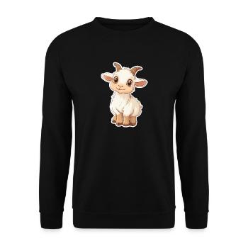 Ziege - Unisex Pullover - Schwarz - Vorne - Alina (178cm) & Michal (187cm)