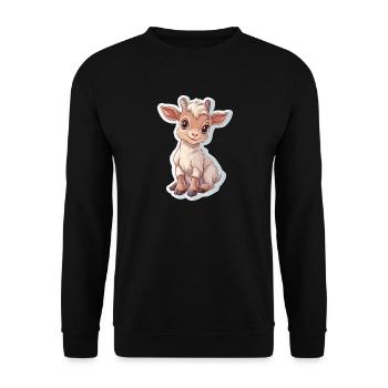 Ziege - Unisex Pullover - Schwarz - Vorne - Alina (178cm) & Michal (187cm)